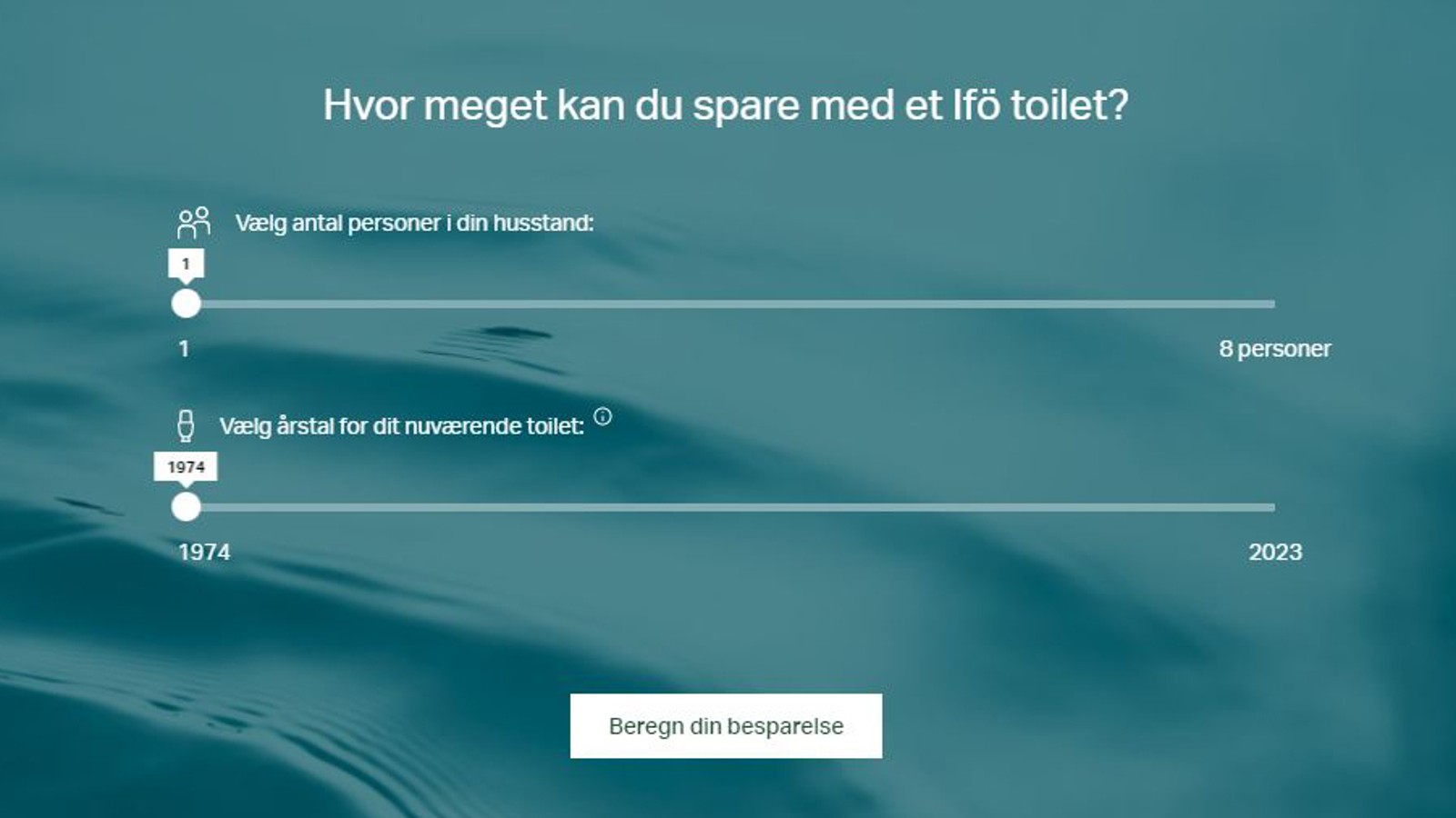 Billede fra vandberegner værktøjet Billede fra vandberegner værktøjet