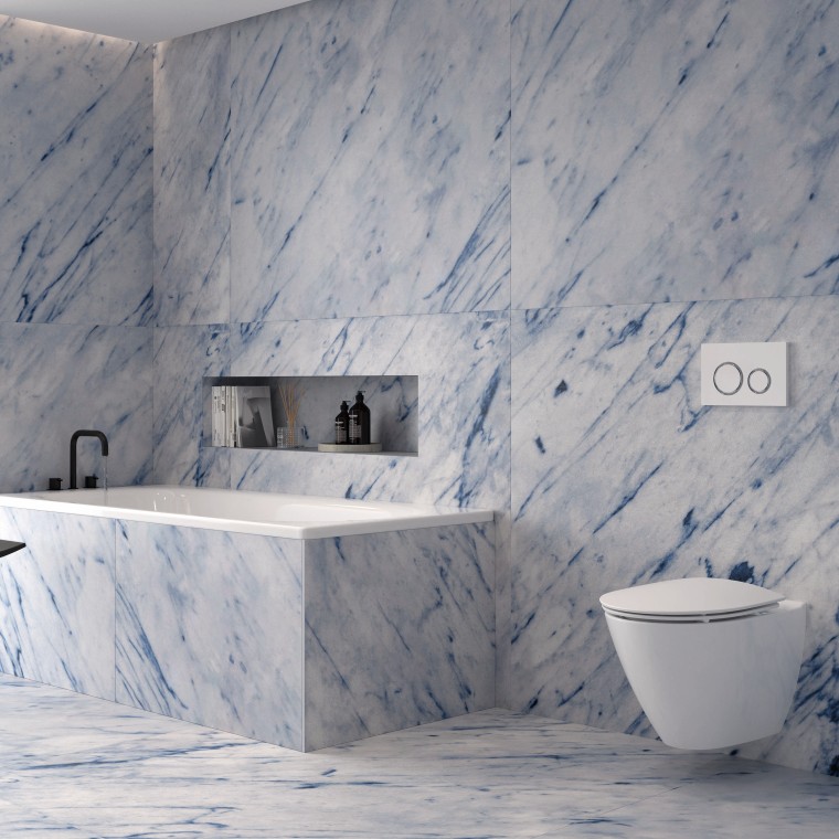 Ifö Caribia badekar og Spira Art toilet Ifö Caribia badekar og Spira Art toilet