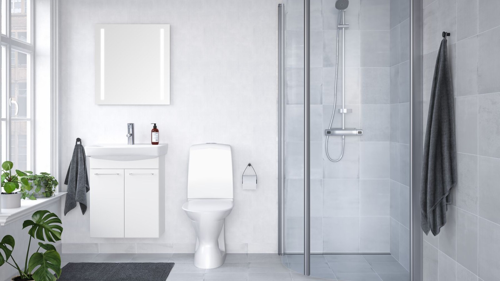 Ifö badeværelse i grå nuancer Ifö badeværelse i grå nuancer