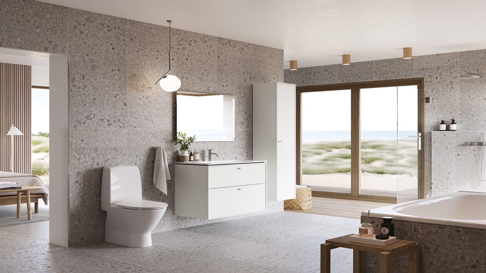 Ifö badeværelse med hvide møbler Ifö badeværelse med hvide møbler