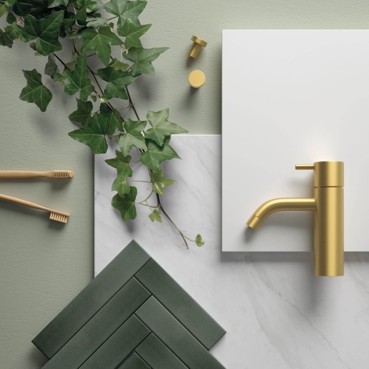 Grønt og guld badeværelse Grønt og guld badeværelse