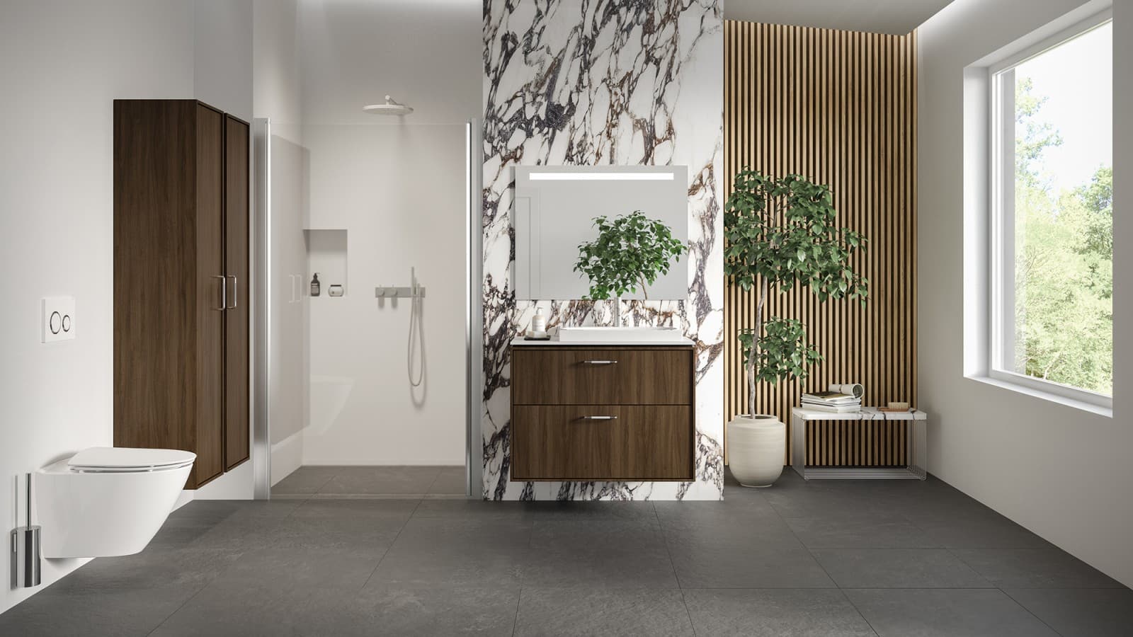 Ifö badeværelsesmøbler i nøddetræ Ifö badeværelsesmøbler i nøddetræ