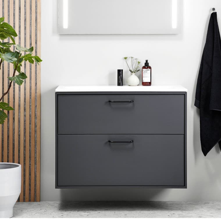 Ifö Sense Art badeværelsesmøbel i farven lava Ifö Sense Art badeværelsesmøbel i farven lava