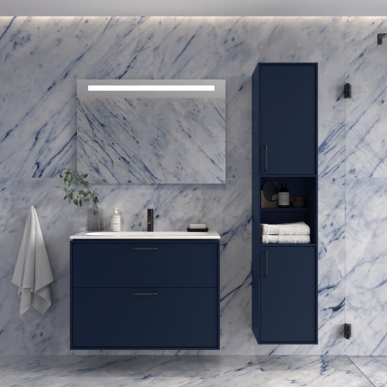 Ifö Sense Art badeværelsesmøbler og Geberit Option spejl Ifö Sense Art badeværelsesmøbler og Geberit Option spejl