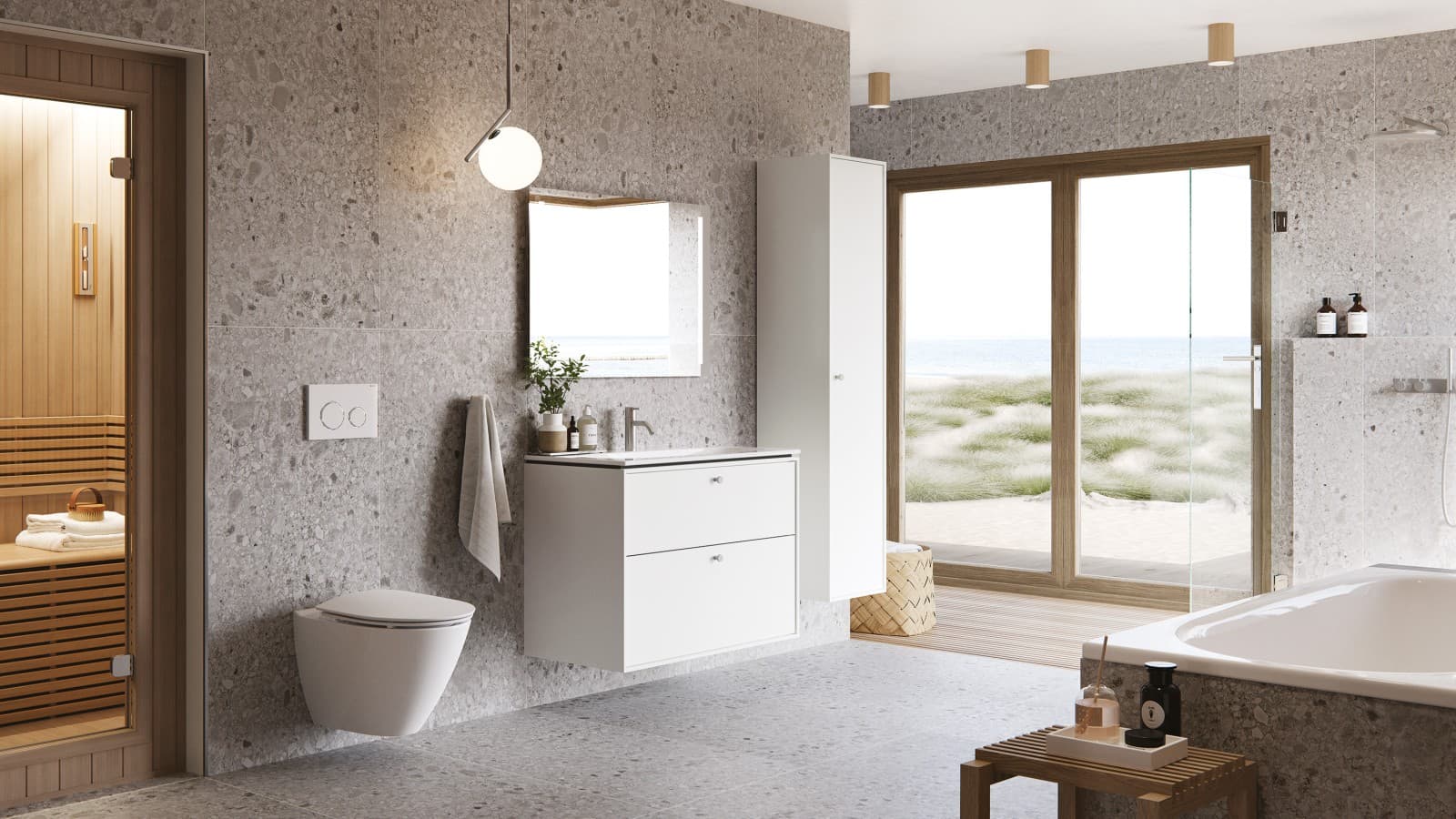 Ifö badeværelse med hvide møbler Ifö badeværelse med hvide møbler