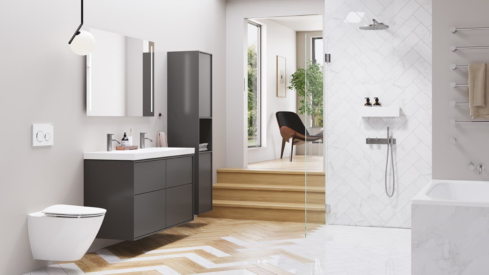 Ifö badeværelse med møbel i farven lava Ifö badeværelse med møbel i farven lava