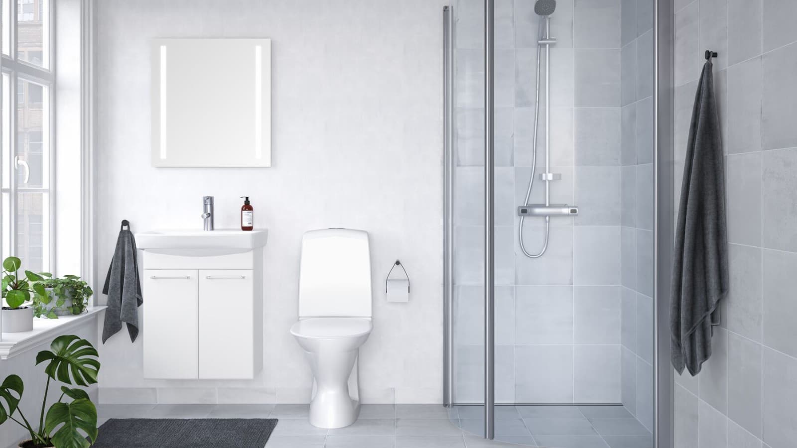 Ifö badeværelse i grå nuancer Ifö badeværelse i grå nuancer