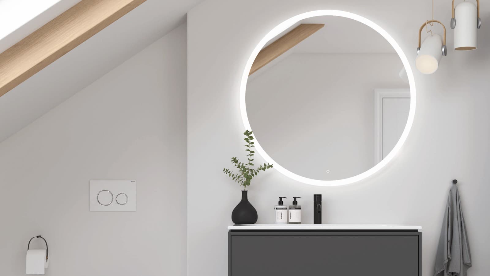 Spejl med lys Spejl med lys